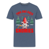 This One Goes Out To All My Gnomies, Funny Christmas Gnome, Gnomes Christmas, Gnomes Christmas shirt, Men Christmas Shirt, Men Christmas shirt, Christmas Gift For Him, Christmas Pajamas - heather blue