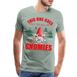 This One Goes Out To All My Gnomies, Funny Christmas Gnome, Gnomes Christmas, Gnomes Christmas shirt, Men Christmas Shirt, Men Christmas shirt, Christmas Gift For Him, Christmas Pajamas - steel green