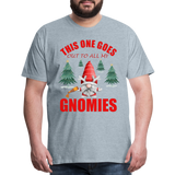 This One Goes Out To All My Gnomies, Funny Christmas Gnome, Gnomes Christmas, Gnomes Christmas shirt, Men Christmas Shirt, Men Christmas shirt, Christmas Gift For Him, Christmas Pajamas - heather ice blue