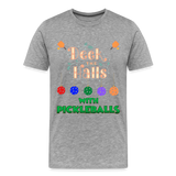 Deck The Halls With Pickleballs, Pickleball, Pickleball Player, Pickleball Christmas, Pickleball Paddle, funny pickleball - heather gray