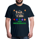 Deck The Halls With Pickleballs, Pickleball, Pickleball Player, Pickleball Christmas, Pickleball Paddle, funny pickleball - deep navy