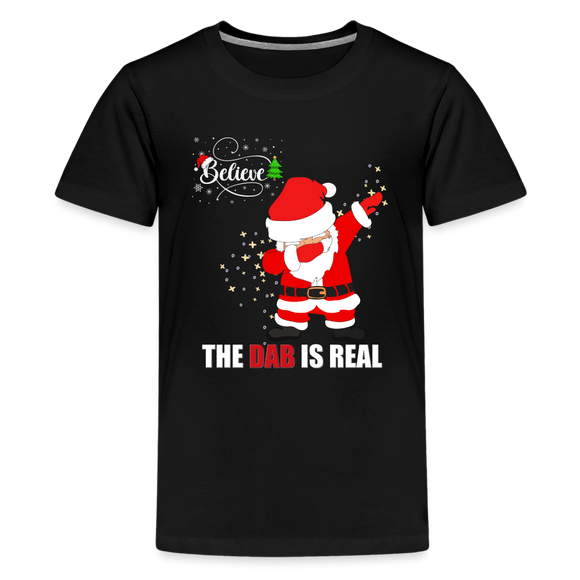 Dabbing Santa Shirt, Christmas Shirt, Merry Christmas, Believe The Dab Is Real, Holiday Shirt, Gift For Kids - black