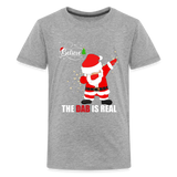 Dabbing Santa Shirt, Christmas Shirt, Merry Christmas, Believe The Dab Is Real, Holiday Shirt, Gift For Kids - heather gray