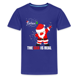 Dabbing Santa Shirt, Christmas Shirt, Merry Christmas, Believe The Dab Is Real, Holiday Shirt, Gift For Kids - royal blue