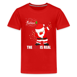 Dabbing Santa Shirt, Christmas Shirt, Merry Christmas, Believe The Dab Is Real, Holiday Shirt, Gift For Kids - red