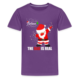 Dabbing Santa Shirt, Christmas Shirt, Merry Christmas, Believe The Dab Is Real, Holiday Shirt, Gift For Kids - purple