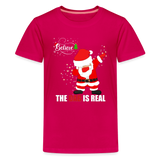 Dabbing Santa Shirt, Christmas Shirt, Merry Christmas, Believe The Dab Is Real, Holiday Shirt, Gift For Kids - dark pink