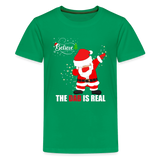 Dabbing Santa Shirt, Christmas Shirt, Merry Christmas, Believe The Dab Is Real, Holiday Shirt, Gift For Kids - kelly green