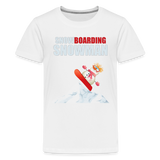 Snowboarding Snowman Shirt, Christmas Shirt, Holiday Shirt, Merry Christmas, Snowman Shirt, Snowboarding Shirt, Gift For Kids - white