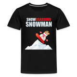 Snowboarding Snowman Shirt, Christmas Shirt, Holiday Shirt, Merry Christmas, Snowman Shirt, Snowboarding Shirt, Gift For Kids - black