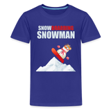 Snowboarding Snowman Shirt, Christmas Shirt, Holiday Shirt, Merry Christmas, Snowman Shirt, Snowboarding Shirt, Gift For Kids - royal blue