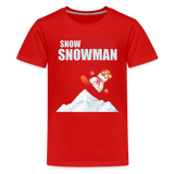 Snowboarding Snowman Shirt, Christmas Shirt, Holiday Shirt, Merry Christmas, Snowman Shirt, Snowboarding Shirt, Gift For Kids - red