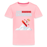 Snowboarding Snowman Shirt, Christmas Shirt, Holiday Shirt, Merry Christmas, Snowman Shirt, Snowboarding Shirt, Gift For Kids - pink