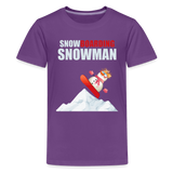 Snowboarding Snowman Shirt, Christmas Shirt, Holiday Shirt, Merry Christmas, Snowman Shirt, Snowboarding Shirt, Gift For Kids - purple