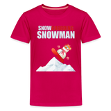 Snowboarding Snowman Shirt, Christmas Shirt, Holiday Shirt, Merry Christmas, Snowman Shirt, Snowboarding Shirt, Gift For Kids - dark pink