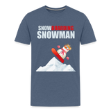 Snowboarding Snowman Shirt, Christmas Shirt, Holiday Shirt, Merry Christmas, Snowman Shirt, Snowboarding Shirt, Gift For Kids - heather blue