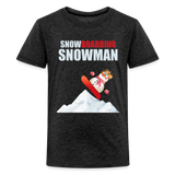 Snowboarding Snowman Shirt, Christmas Shirt, Holiday Shirt, Merry Christmas, Snowman Shirt, Snowboarding Shirt, Gift For Kids - charcoal grey