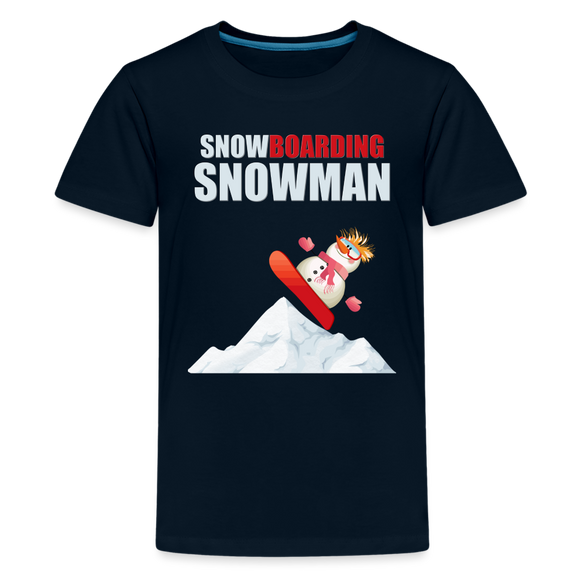 Snowboarding Snowman Shirt, Christmas Shirt, Holiday Shirt, Merry Christmas, Snowman Shirt, Snowboarding Shirt, Gift For Kids - deep navy