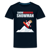 Snowboarding Snowman Shirt, Christmas Shirt, Holiday Shirt, Merry Christmas, Snowman Shirt, Snowboarding Shirt, Gift For Kids - deep navy