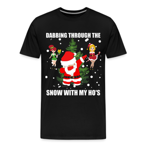 Dabbing Through The Snow With My Ho's, Dabbing Shirt, Dab Shirt, Santa Shirt, Holiday Shirt, Christmas Shirt, Snow Shirt, Funny Christmas Shirt - black