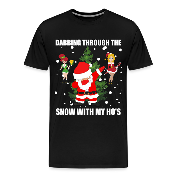 Dabbing Through The Snow With My Ho's, Dabbing Shirt, Dab Shirt, Santa Shirt, Holiday Shirt, Christmas Shirt, Snow Shirt, Funny Christmas Shirt - black