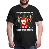 Dabbing Through The Snow With My Ho's, Dabbing Shirt, Dab Shirt, Santa Shirt, Holiday Shirt, Christmas Shirt, Snow Shirt, Funny Christmas Shirt - black