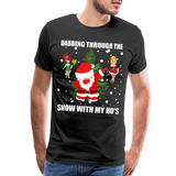 Dabbing Through The Snow With My Ho's, Dabbing Shirt, Dab Shirt, Santa Shirt, Holiday Shirt, Christmas Shirt, Snow Shirt, Funny Christmas Shirt - black