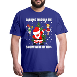 Dabbing Through The Snow With My Ho's, Dabbing Shirt, Dab Shirt, Santa Shirt, Holiday Shirt, Christmas Shirt, Snow Shirt, Funny Christmas Shirt - royal blue