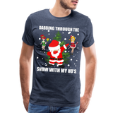 Dabbing Through The Snow With My Ho's, Dabbing Shirt, Dab Shirt, Santa Shirt, Holiday Shirt, Christmas Shirt, Snow Shirt, Funny Christmas Shirt - heather blue