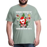 Dabbing Through The Snow With My Ho's, Dabbing Shirt, Dab Shirt, Santa Shirt, Holiday Shirt, Christmas Shirt, Snow Shirt, Funny Christmas Shirt - steel green