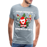 Dabbing Through The Snow With My Ho's, Dabbing Shirt, Dab Shirt, Santa Shirt, Holiday Shirt, Christmas Shirt, Snow Shirt, Funny Christmas Shirt - heather ice blue