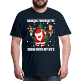 Dabbing Through The Snow With My Ho's, Dabbing Shirt, Dab Shirt, Santa Shirt, Holiday Shirt, Christmas Shirt, Snow Shirt, Funny Christmas Shirt - deep navy