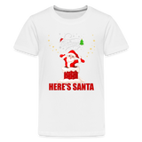 Believe Shirt, Here's Santa Shirt, Christmas Shirt, Holiday Shirt, Merry Christmas, Santa Shirt, Gift For Kids, Gift For Children - white