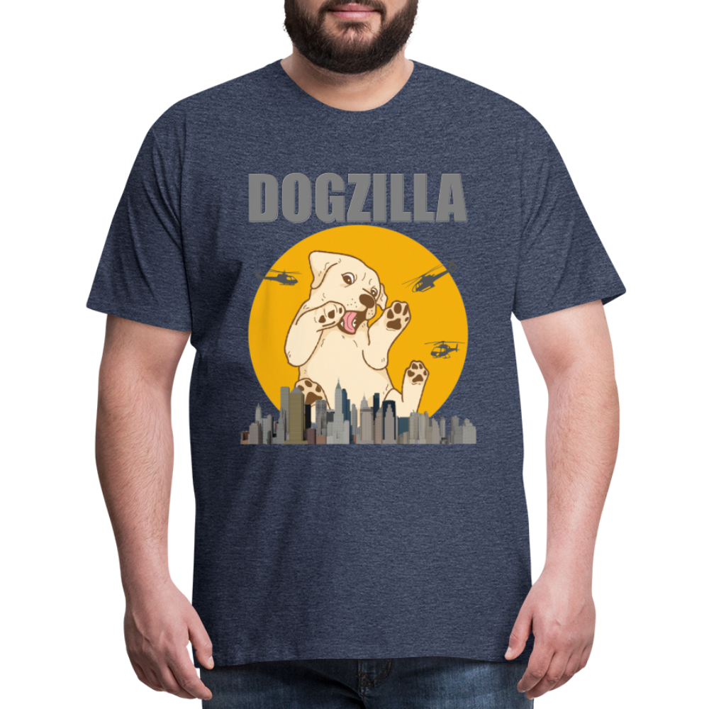 Dogzilla Shirt, Dog Lover Shirt, Funny Dog Lover Shirt, Dog Shirt, Helicopter, Big Apple City, Dog Dad Shirt, Dog Mom Shirt - heather blue