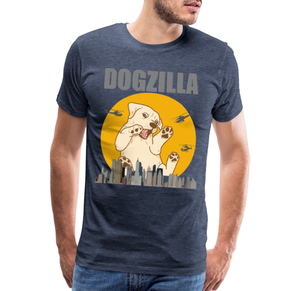 Dogzilla Shirt, Dog Lover Shirt, Funny Dog Lover Shirt, Dog Shirt, Helicopter, Big Apple City, Dog Dad Shirt, Dog Mom Shirt - heather blue