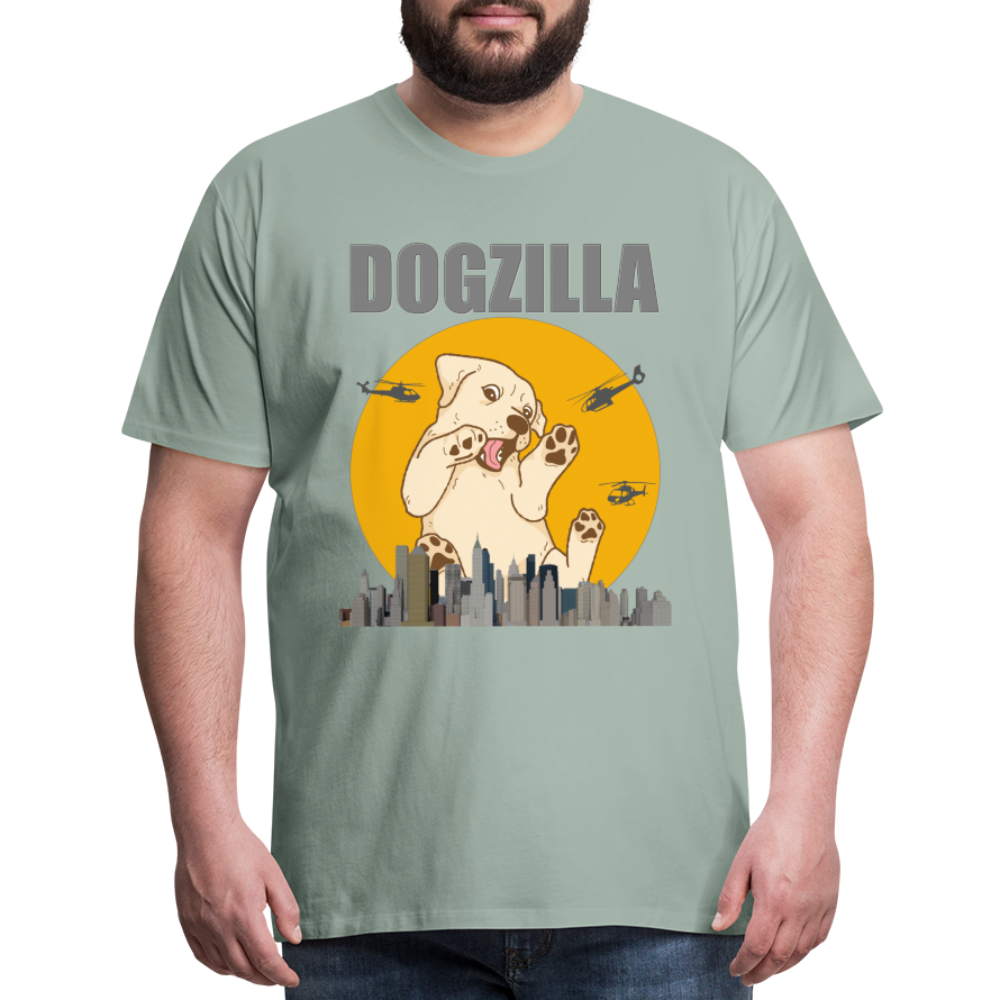 Dogzilla Shirt, Dog Lover Shirt, Funny Dog Lover Shirt, Dog Shirt, Helicopter, Big Apple City, Dog Dad Shirt, Dog Mom Shirt - steel green