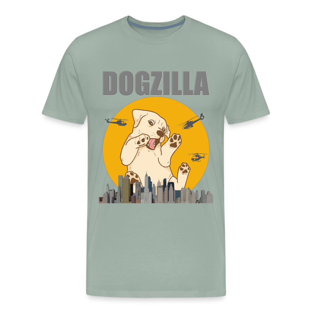 Dogzilla Shirt, Dog Lover Shirt, Funny Dog Lover Shirt, Dog Shirt, Helicopter, Big Apple City, Dog Dad Shirt, Dog Mom Shirt - steel green