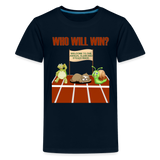 Who Will Win Shirt, Sloth Shirt, Turtle Shirt, Snail Shirt, Track and Field, Gift For Her, Gift For Him, Slow And Steady Race - deep navy