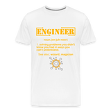 Engineer Definition Shirt, Dictionary Shirt, Funny Cool Shirt, Student Engineering Shirt, Engineer Lover Shirt, Mechanic Gift Idea T-Shirt - white