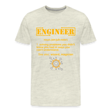 Engineer Definition Shirt, Dictionary Shirt, Funny Cool Shirt, Student Engineering Shirt, Engineer Lover Shirt, Mechanic Gift Idea T-Shirt - heather oatmeal