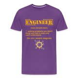 Engineer Definition Shirt, Dictionary Shirt, Funny Cool Shirt, Student Engineering Shirt, Engineer Lover Shirt, Mechanic Gift Idea T-Shirt - purple