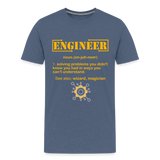 Engineer Definition Shirt, Dictionary Shirt, Funny Cool Shirt, Student Engineering Shirt, Engineer Lover Shirt, Mechanic Gift Idea T-Shirt - heather blue