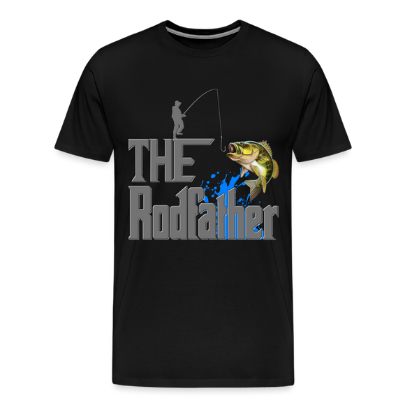 The Rodfather T-Shirt, Funny Fishing, Fishing Rod Shirt, Lake Lover Fishing Shirt, Fishing Gift For Men, Dad Fishing Shirt, Father Day Shirt - black