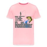 The Rodfather T-Shirt, Funny Fishing, Fishing Rod Shirt, Lake Lover Fishing Shirt, Fishing Gift For Men, Dad Fishing Shirt, Father Day Shirt - pink