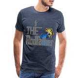 The Rodfather T-Shirt, Funny Fishing, Fishing Rod Shirt, Lake Lover Fishing Shirt, Fishing Gift For Men, Dad Fishing Shirt, Father Day Shirt - heather blue