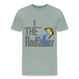 The Rodfather T-Shirt, Funny Fishing, Fishing Rod Shirt, Lake Lover Fishing Shirt, Fishing Gift For Men, Dad Fishing Shirt, Father Day Shirt - steel green