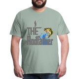 The Rodfather T-Shirt, Funny Fishing, Fishing Rod Shirt, Lake Lover Fishing Shirt, Fishing Gift For Men, Dad Fishing Shirt, Father Day Shirt - steel green