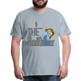 The Rodfather T-Shirt, Funny Fishing, Fishing Rod Shirt, Lake Lover Fishing Shirt, Fishing Gift For Men, Dad Fishing Shirt, Father Day Shirt - heather ice blue