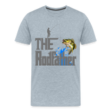 The Rodfather T-Shirt, Funny Fishing, Fishing Rod Shirt, Lake Lover Fishing Shirt, Fishing Gift For Men, Dad Fishing Shirt, Father Day Shirt - heather ice blue