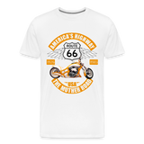 Route 66 Shirt, America's Road, Fathers Day Gift, Mother Road, Route 66 T-Shirt, Road Trip Shirt, Route 66 USA Motorcycle Biker Souvenir Tee - white